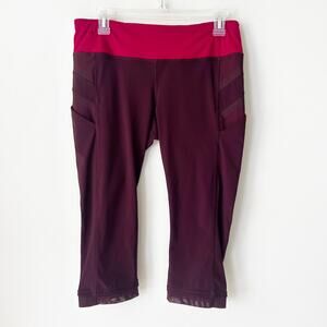 Lululemon Illumina Crop Leggings Size 10 Capris Red Pink Activewear Pilates Gym
